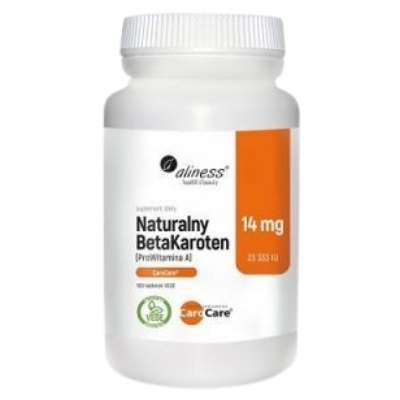 "Aliness" Naturalny BetaKaroten 14 mg (ProWitamina A) x 100 tabl.