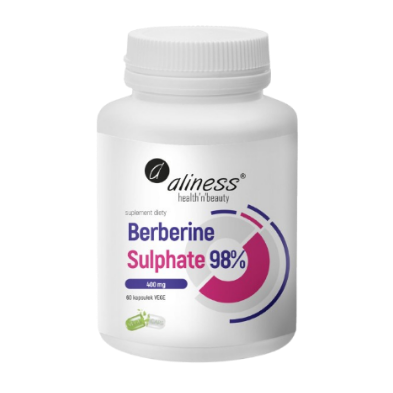 "Aliness" Berberine Sulphate 98%, 400 mg x 60 kaps.