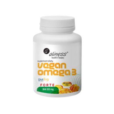 "Aliness" Vegan Omega 3 FORTE DHA 500 mg x 60 kaps.