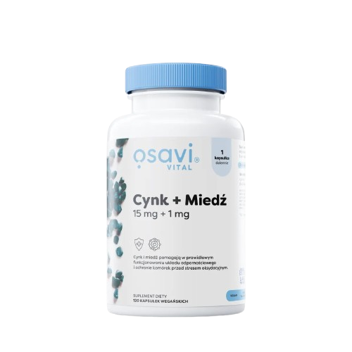 "Osavi" Cynk + Miedź, 15 mg + 1 mg - 120 kapsułek wegańskich