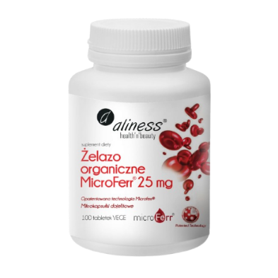 "Aliness" Żelazo organiczne MicroFerr® 25 mg x 100 tabl.